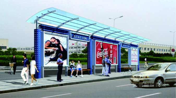承德市产品选型参考：现代款式候车亭公交候车亭、城市候车亭产品外观图